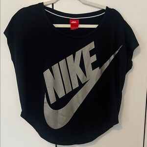 Nike Women's Black Tee with Gold Swoosh